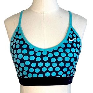 Nike Dri-Fit Polkadot Sports Bra in teal/black